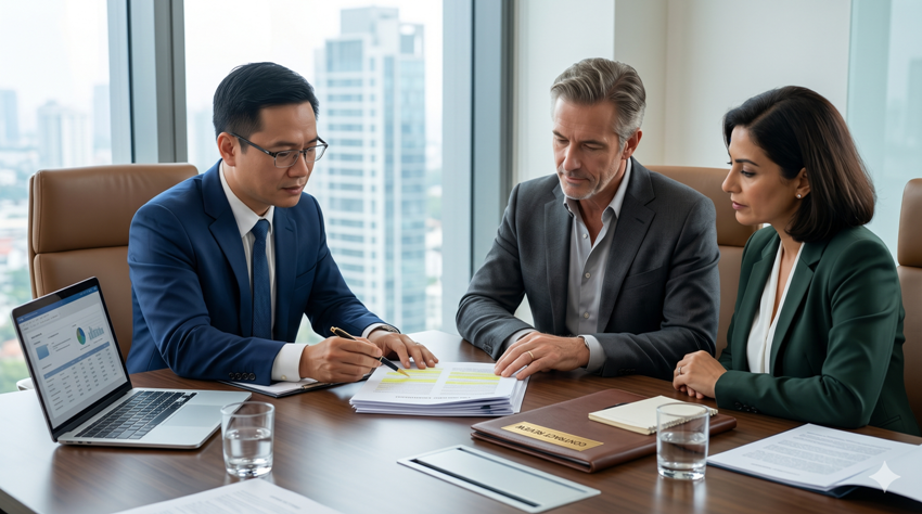 Alt text: Bilingual commercial contract reviewed by a corporate lawyer in Vietnam